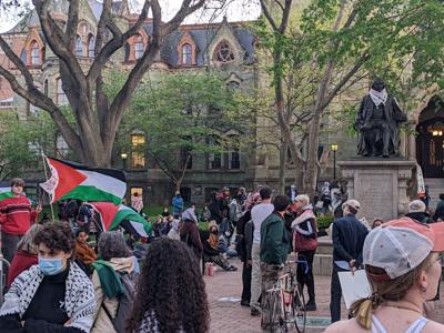 TCS file Palestine protest at Penn